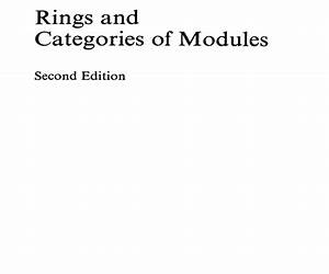 Rings and Categories of Modules (Graduate Texts in Mathematics, 13)